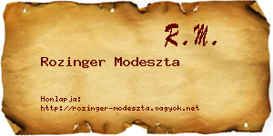 Rozinger Modeszta névjegykártya